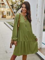 Womens Loose Fit Long Sleeve Dress Original Design Tie Detail Spring Fashion Ready to Ship Whole