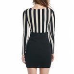 Striped Long Sleeve Dress Sexy Fit Casual Style Comfortable Fabric Perfect for Spring Wear Whole