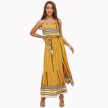 Bohemian Print Maxi Dress Womens Sleeveless Ethnic Style Comfortable Fabric Perfect for Summer E