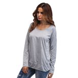 Womens Autumn Long Sleeve T Shirt Sexy Backless Design Casual Loose Fit Soft Fabric Perfect for