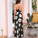 Womens Floral Print Maxi Dress Slim Fit Sleeveless Stylish Trendy Design Perfect for Spring Summ