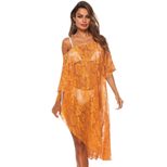 Sheer Lace Beach Cover Up Dress Irregular Asymmetrical Design Sexy Style Lightweight Fabric Summ