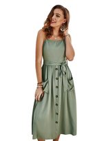 Solid Color Sleeveless Dress Original Design Elegant Style Spring Summer Collection Wholesale Av