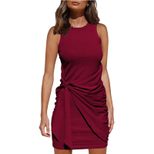 Sleeveless Summer Dress Round Neck Irregular Hem Ruffled Design Casual Wear