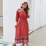 Bohemian Floral Maxi Dress Lightweight Fabric Summer Style ready to ship custom packaging