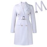 Long Sleeve Bodycon Dress Double Breasted Solid Color Elegant Style Perfect for Autumn and Winte