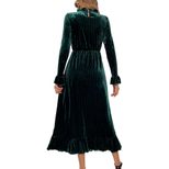 Elegant Velvet A Line Long Dress Waist Defining Slimming Comfortable Perfect for Parties and Gat