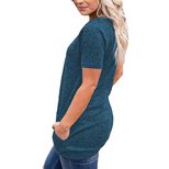 Womens Short Sleeve T Shirt Round Neck Pocket Button Design Casual Style Available in Multiple Sizes Wholesale