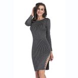 Knitted Midi Dress Button Detail Side Slit Bodycon Fit Spring Fashion for Women Wholesale Availa