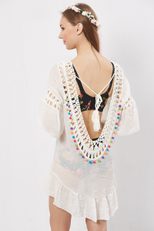 Sexy Hollow U Back Tie Bikini with Colorful Tassel Cover Up Beachwear for Summer Wholesale Avail