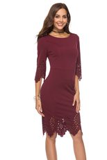 Silk Pencil Dress for Women Round Neckline Elegant Summer Style with Low MOQ