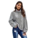 Plus Size Turtleneck Sweater for Women Loose Fit Long Sleeve Solid Color Cozy Knit Autumn Winter Casual Wear