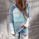 Striped Hooded Sweater Autumn Winter Style Comfortable Fabric Trendy Design Wholesale Available