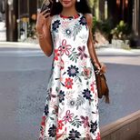 Floral Print Sleeveless Maxi Dress for Women Casual Style Available in Multiple Sizes Wholesale Supply