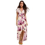 Floral Print Maxi Dress for Women Short Sleeve V Neck Summer Casual Wear Available in Multiple Sizes Wholesale