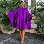 Loose Fit Round Neck Bell Sleeve Mini Dress for Women Christmas Party Wear Wholesale factory direct custom packaging