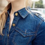 Womens Long Sleeve Denim Dress Button Closure Plus Size Casual Style Wholesale Availability