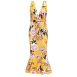 Womens Summer Floral Print V Neck Ruffled Bodycon Dress Available in Multiple Sizes Wholesale Ready to Ship