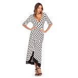 Polka Dot Deep V Midi Dress Slim Fit Elegant Style Perfect for Spring Wholesale Available factor