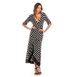 Polka Dot Deep V Midi Dress Slim Fit Elegant Style Perfect for Spring Wholesale Available factor
