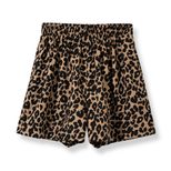 Leopard Print High Waisted Shorts Slim Fit Elastic Waist Comfortable Fabric Casual Summer Wear W