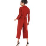 Womens Belted Solid Color Jumpsuit Wide Leg Casual Style Comfortable Fabric Wholesale Available