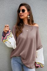 Knitted Patchwork Sweater Stylish Design Comfortable Fit Warm Fabric Autumn Winter Fashion for Women OEM Availab