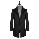 Single Breasted Mid Length Woolen Coat Stand Collar Casual Style Autumn Winter Fashion Wholesale