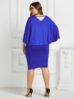 Plus Size Batwing Cape Dress Stretchy Sexy Backless Bodycon Fit Fashionable for Parties or Casua