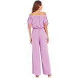 Off Shoulder Chiffon Jumpsuit Waist Tie Long Pants Stylish Sleeves Perfect for Parties and Event