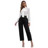 High Waisted Button Closure Wide Leg Pants Elastic Waist Casual Style Comfortable Fit Wholesale