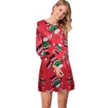 Long Sleeve Printed Dress Casual Style Autumn Winter Christmas Occasion Wholesale Available read