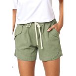 High Waisted Womens Casual Shorts European Style Elastic Fabric Drawstring Design Spring Summer