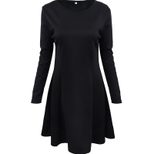 Womens A Line Dress Solid Color Mid Length Elegant Design Spring Fashion for Casual or Formal Oc