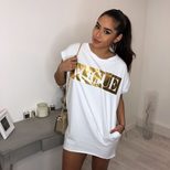 Vogue Printed Pocket Dress for Women Short Sleeve Round Neck Summer Casual Wear Available in Multiple Sizes