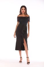 Lace Trim Off Shoulder Dress for Women Elegant Design Perfect for Parties and Events