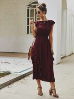 Ruffle Hem Dress Elegant Design Lightweight Fabric Spring Summer Style Wholesale Available custo