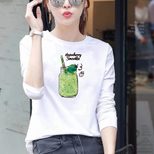 Womens Loose Fit Round Neck Long Sleeve T Shirt 95 Cotton Floral Print Plus Size Casual Spring W
