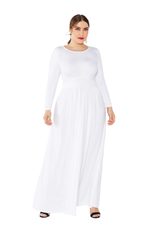 Plus Size Long Sleeve Round Neck Dress Elegant Evening Gown for Fall Winter private label
