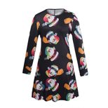 Womens Christmas Dress Santa Print Short Sleeve Comfortable Fabric custom packaging