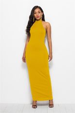Sleeveless Backless Bodycon Dress for Women Solid Color Stretch Fabric Elegant Evening Wear
