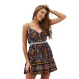 Fashionable Floral Print Womens Dress Elegant Design Comfortable Fit Summer Style Wholesale Avai