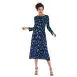 Geometric Print Chiffon Dress Long Sleeve Belted Pleated Design Perfect for Spring Summer Events
