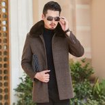 Mens Long Woolen Overcoat Warm Lined Fabric Winter Outerwear custom packaging