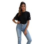 Sequin Patchwork Round Neck Short Sleeve T Shirt Womens Fashion Top Casual Wear Wholesale Availa