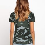 Womens Casual Camouflage T Shirt Loose Fit Short Sleeve Round Neck Summer Wear