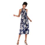 Floral Chiffon Midi Dress Sleeveless Bodycon Fit Elegant Design Perfect for Summer Events Wholes