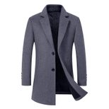 Mens Casual Business Overcoat Wool Blend Warm Lining Suit Collar Winter Style Wholesale Availabl