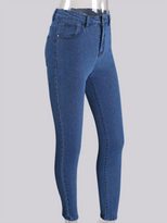 Womens Denim Leggings Zipper Detail High Waist Stretch Fabric Casual Wear private label