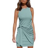 Sleeveless Summer Dress Round Neck Irregular Hem Ruffled Design Casual Wear